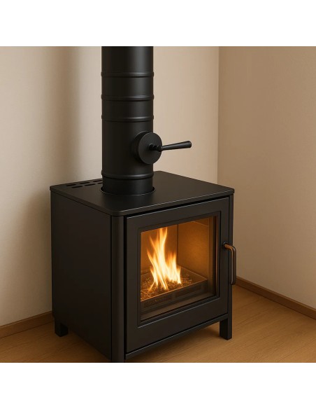 Elemento Acciaio Smaltato Valvola Arredo h. 300 mm Canale Fumo Stufa Pellet