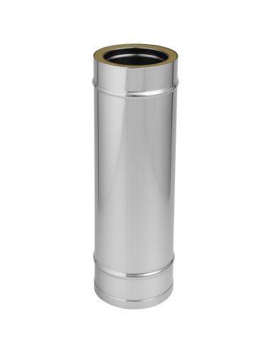 Elemento Lineare Doppia Parete Ø 200/250 mm Sp. 0,5 mm h. 1000 mm Canna Fumaria	