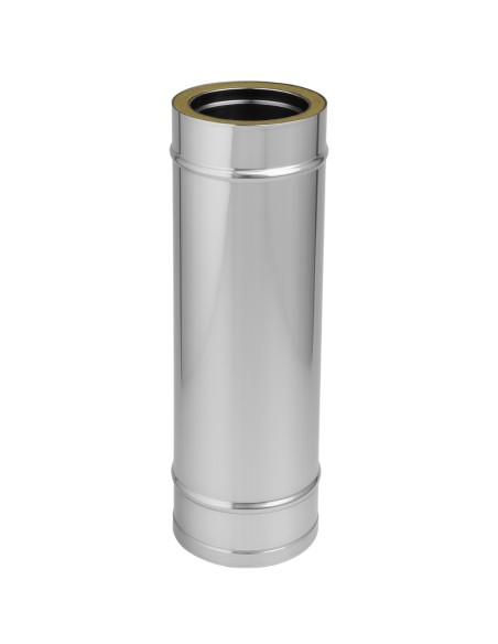 Elemento Lineare Doppia Parete Ø 200/250 mm Sp. 0,5 mm h. 1000 mm Canna Fumaria	