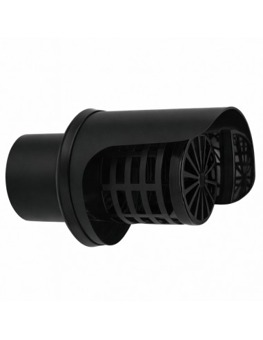 Cappello Orizzontale Griglia Ø 80 mm Acciaio Inox Verniciato Nero Stufa Pellet