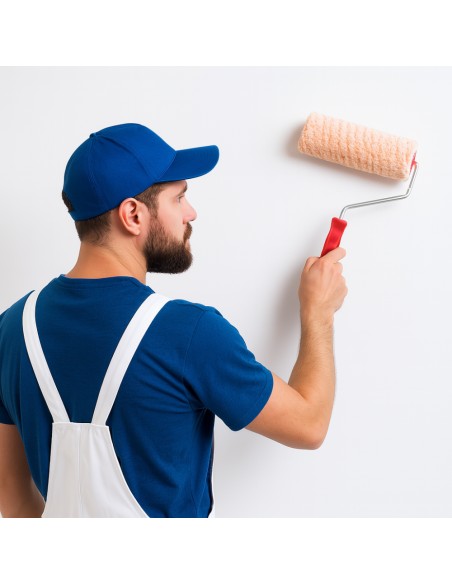 Rullo Tessuto Professionale Manico Quarzi Pitture Idropitture Superfici Ruvide