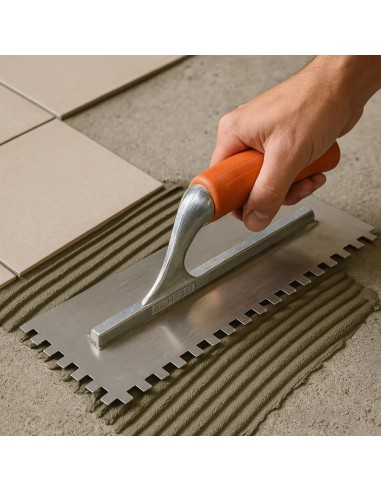 Frattone Americano Dentato 36x13cm Impugnatura Gomma Dentatura 10x10mm