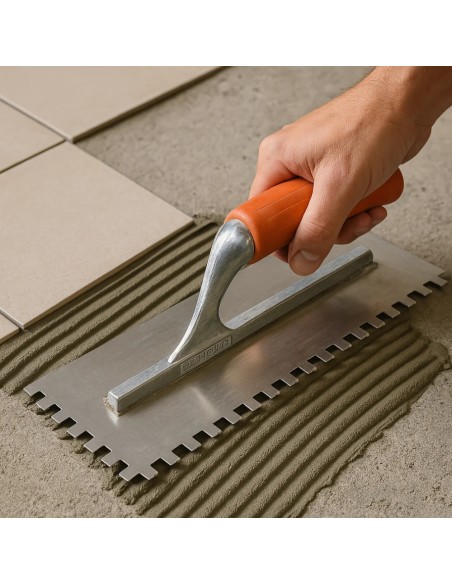Frattone Americano Dentato 36x13cm Impugnatura Gomma Dentatura 10x10mm