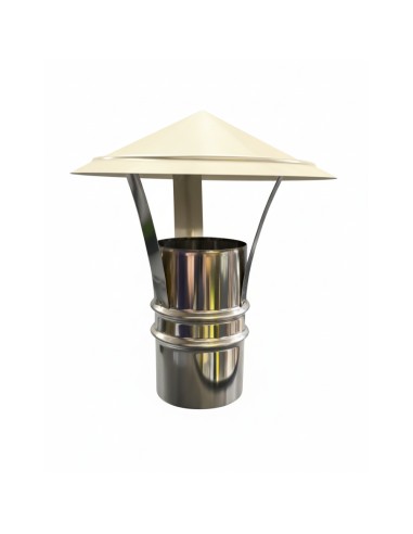 Cappello Cinese Acciaio Inox Base Tonda Ø 80 Tiraggio Camino Dispersore Fumi 