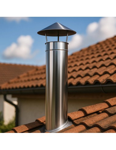 Tubo Acciaio Inox Diametro 150 mm Sp. 0,5 mm h. 500 mm Canna Fumaria	