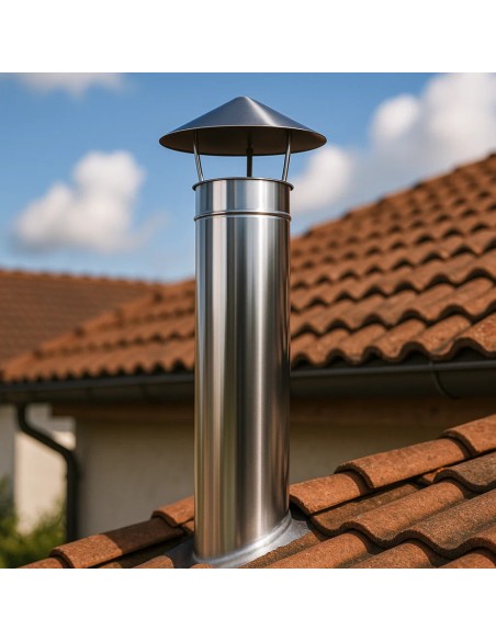 Tubo Acciaio Inox Diametro 150 mm Sp. 0,5 mm h. 500 mm Canna Fumaria	