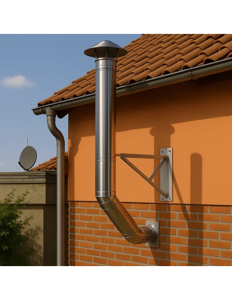 Tubo Acciaio Inox Diametro 150 mm Sp. 0,5 mm h. 500 mm Canna Fumaria	