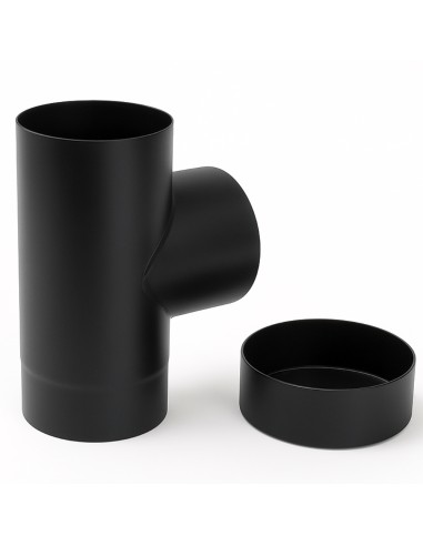 Raccordo a T Arredo Tappo Ispezione Raccolta 90° Canale Fumo Stufa A Pellet