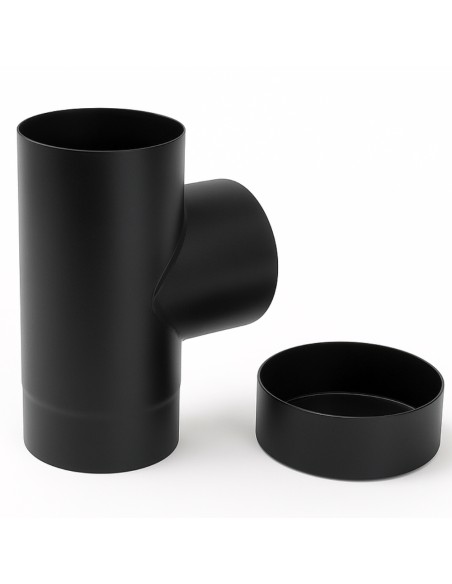 Raccordo a T Arredo Tappo Ispezione Raccolta 90° Canale Fumo Stufa A Pellet