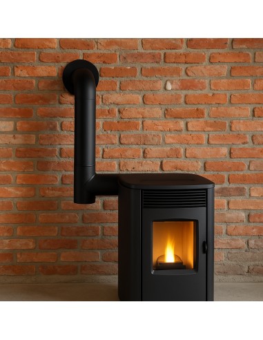 Raccordo a T Arredo Tappo Ispezione Raccolta 90° Canale Fumo Stufa A Pellet