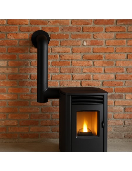 Raccordo a T Arredo Tappo Ispezione Raccolta 90° Canale Fumo Stufa A Pellet
