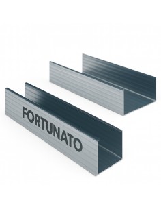 Montante C Standard 2 m Profilo Preforato Sp 0,6 mm Fissaggio Cartongesso 2 Pz