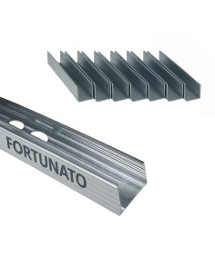 Montante C Standard 2 m Profilo Preforato Sp 0,6 mm Fissaggio Cartongesso 8 Pz