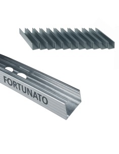 Montante C Standard 2 m Profilo Preforato Sp 0,6 mm Fissaggio Cartongesso 12 Pz