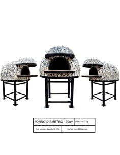 Forno Legna Artigianale Diametro 130 cm Capienza 6/7 pizze Vietri Con Base Ferro 2