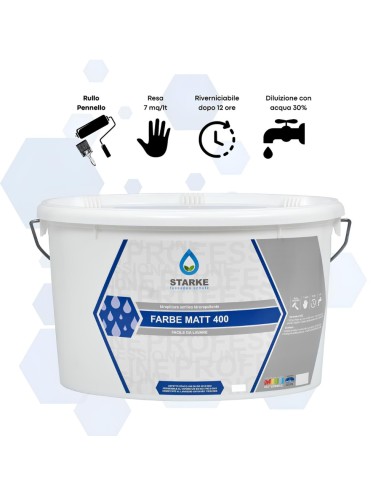 Farbe Matt 400 Pittura Acrilica Idrorepellente Coprente Traspirante Interni