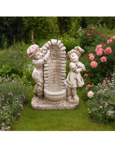 Fontana Calcestruzzo Cemento Senza Rubinetto 75x35xH.91cm Modello Bimbo Bimba 2