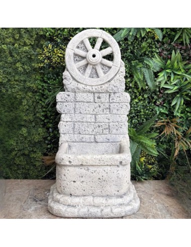 Fontana Giardino Calcestruzzo Cemento Senza Rubinetto 44x37xH.94cm Mod. Ruota
