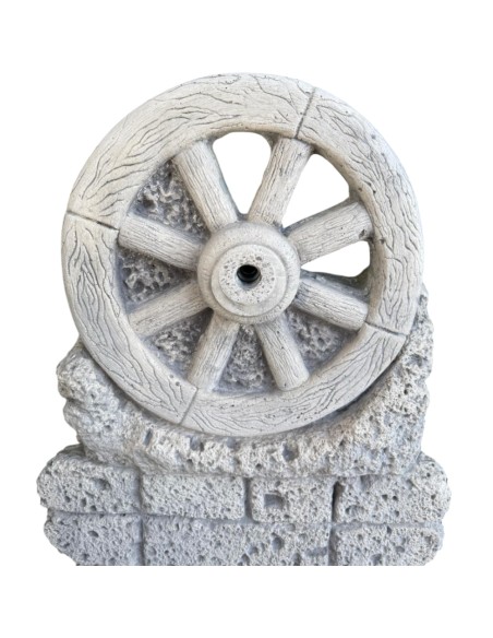 Fontana Giardino Calcestruzzo Cemento Senza Rubinetto 44x37xH.94cm Mod. Ruota