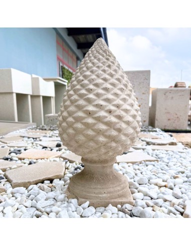 Pigna Salentina Cemento Bianco 19 x 19 x H.46 cm Arredo Giardino Esterni