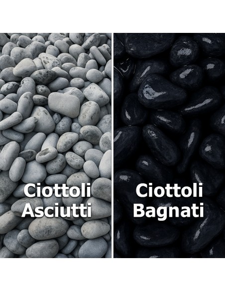 Ciottoli Nero Ebano Pietre Naturali Decorativi Giardini Aiuole Vasi 1 Kg