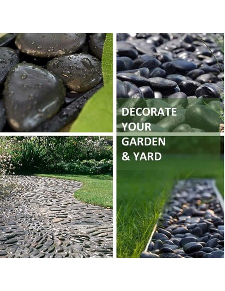 Ciottoli Nero Ebano Pietre Naturali Decorativi Giardini Aiuole Vasi