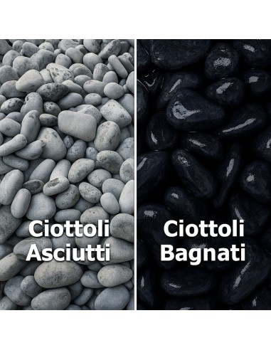 Ciottoli Nero Ebano Pietre Naturali Decorativi Giardini Aiuole Vasi