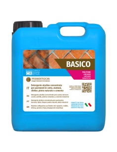 Detergente alcalino concentrato sgrassante per pavimenti da 5 lt Basico