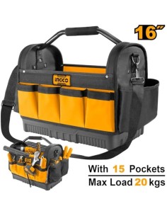 Borsa Porta Attrezzi 15 Tasche Base Rigida Organizzazione Utensili cm 40 