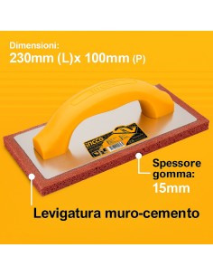 Frattone Professionale In Gomma 230x100 mm Intonaco Stucco Muratura   2