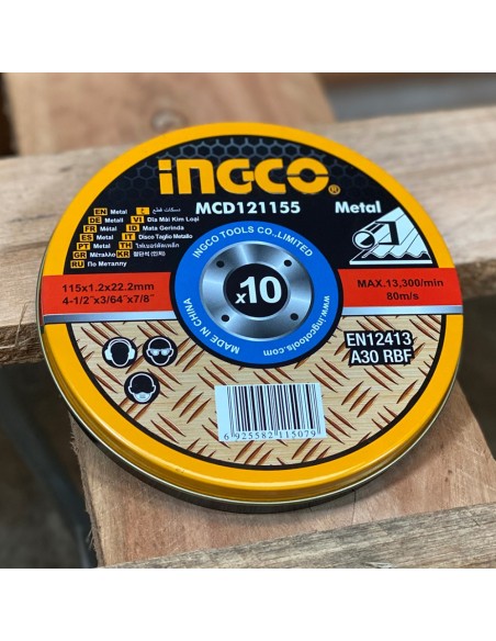 Disco Taglio Professionale Lavorazioni Metallo Acciaio Inox 115x1,2 mm 10 Pezzi