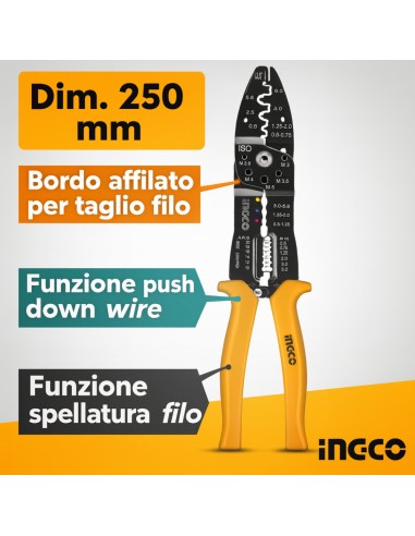 Pinza Spellacavi Professionale Funzione Spellatura Fili Dimensioni 250 mm