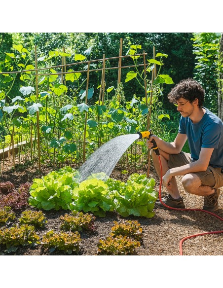 Pistola Irrigazione Giardino 9 Getti Pratica Robusta Adattatore 3/4 
