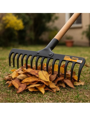Rastrello Acciaio 14 Denti Senza Manico Pulizia Giardinaggio  