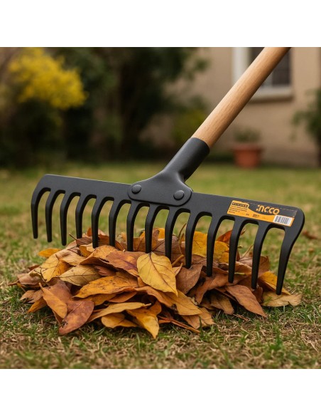 Rastrello Acciaio 14 Denti Senza Manico Pulizia Giardinaggio  