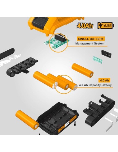 Batteria Ioni Litio 20V 4AH Indicatore LED Potenza Costante Strumenti elettrici
