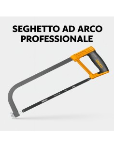 Seghetto Arco 300 mm Regolabile Lama 65 Mn 24 T Impugnatura Morbida Acciaio 2