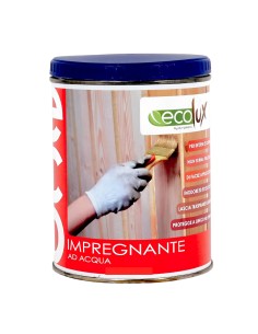 Impregnante Colore Mogano Soluzione Acrilica Fondo Protettivo Legno Ecolux