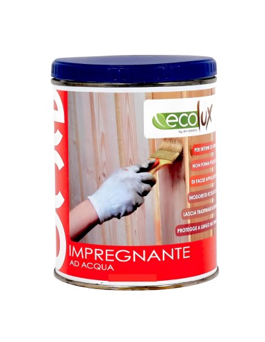 Impregnante Colore Mogano Soluzione Acrilica Fondo Protettivo Legno Ecolux