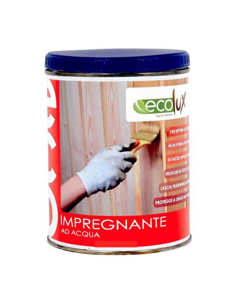Impregnante Colore Mogano Soluzione Acrilica Fondo Protettivo Legno Ecolux