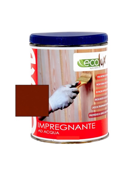 Impregnante Colore Mogano Soluzione Acrilica Fondo Protettivo Legno Ecolux