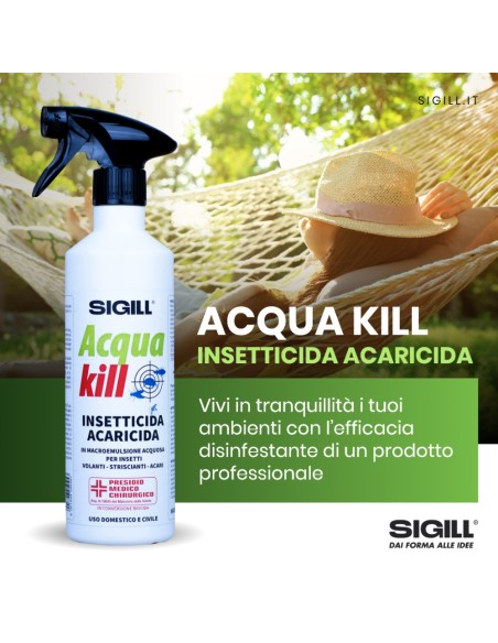 Insetticida Acaricida Acqua Kill Insetti Striscianti Volanti Acari 750ml 4 Pezzi
