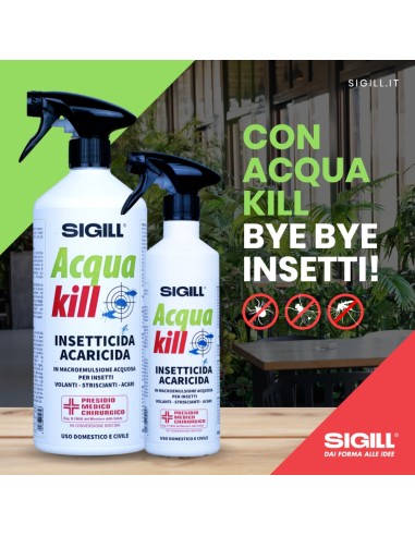 Insetticida Acaricida Acqua Kill Insetti Striscianti Volanti Acari 750ml 6 Pezzi
