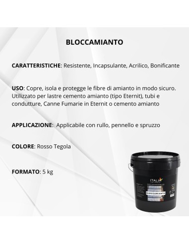 Bloccamianto Rosso Tegola Incapsulante Bonificante Elastomerico Per Amianto