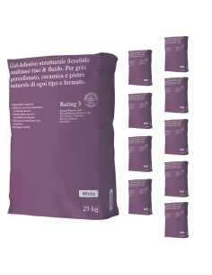 Gel Adesivo Strutturale Flessibile Bianco 25 Kg Incollaggio Confezione 10 Sacchi