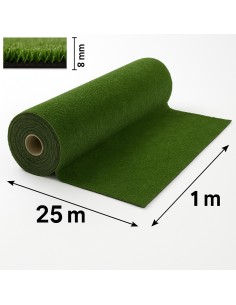 Rotolo Prato Sintetico Fili 8mm Larghezza 1 mt Lunghezza 25 mt Zero Manutenzione 2