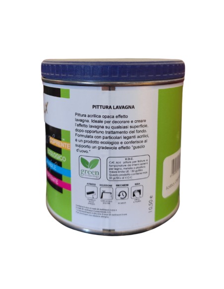 Smalto Ecologico Nero Effetto Lavagna Formato 0.5L Finitura Opaca Ecolux