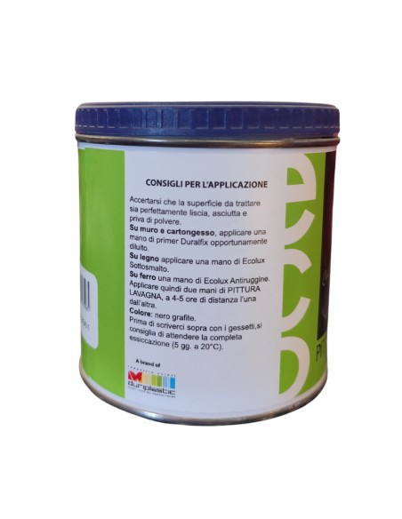Smalto Ecologico Nero Effetto Lavagna Formato 0.5L Finitura Opaca Ecolux