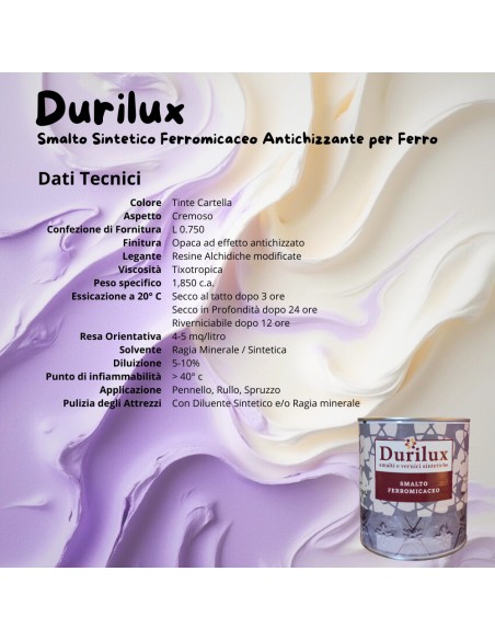 Durilux Smalto Sintetico Grigio Antracite 260 Ferromicaceo Antichizzante Ferro