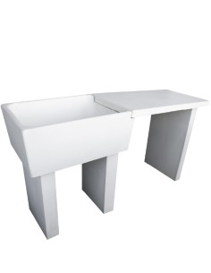 Pilozza Lavabo Calcestruzzo Cemento Serie Ostuni Incasso Destra Piano Laterale  2